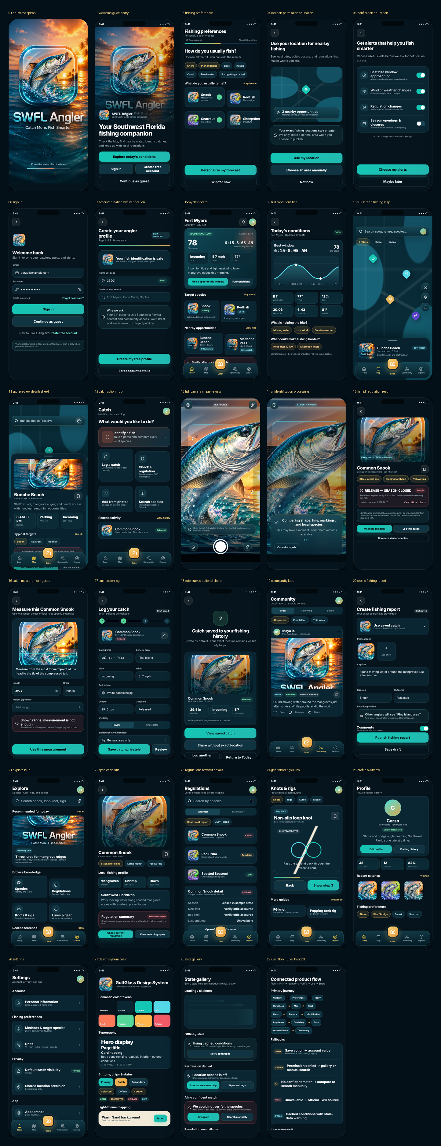 Gulf Gold interface and palette contact sheet.